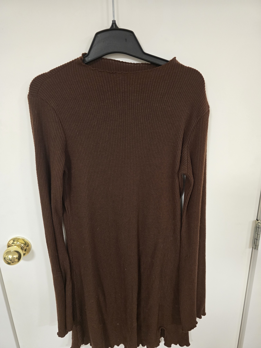 Ardene Brown Ribbed Cowl-Neck Sweater